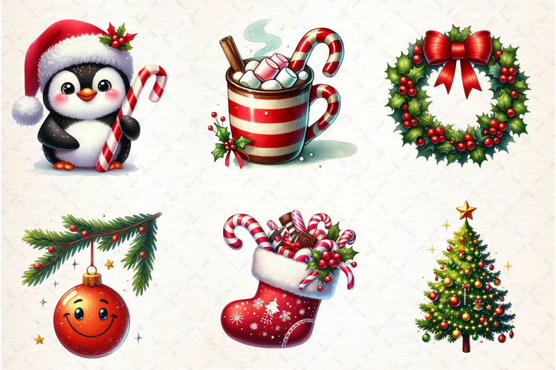 Hand Drawn Cartoon Christmas Clipart Bundle - CraftNest - Digital Crafting and Art