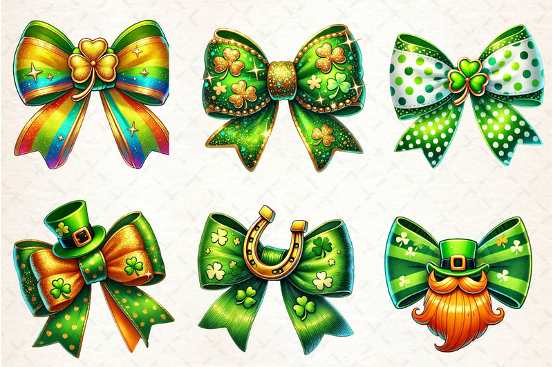 St Patricks Day Bow Clipart Bundle 1 - CraftNest - Digital Crafting and Art