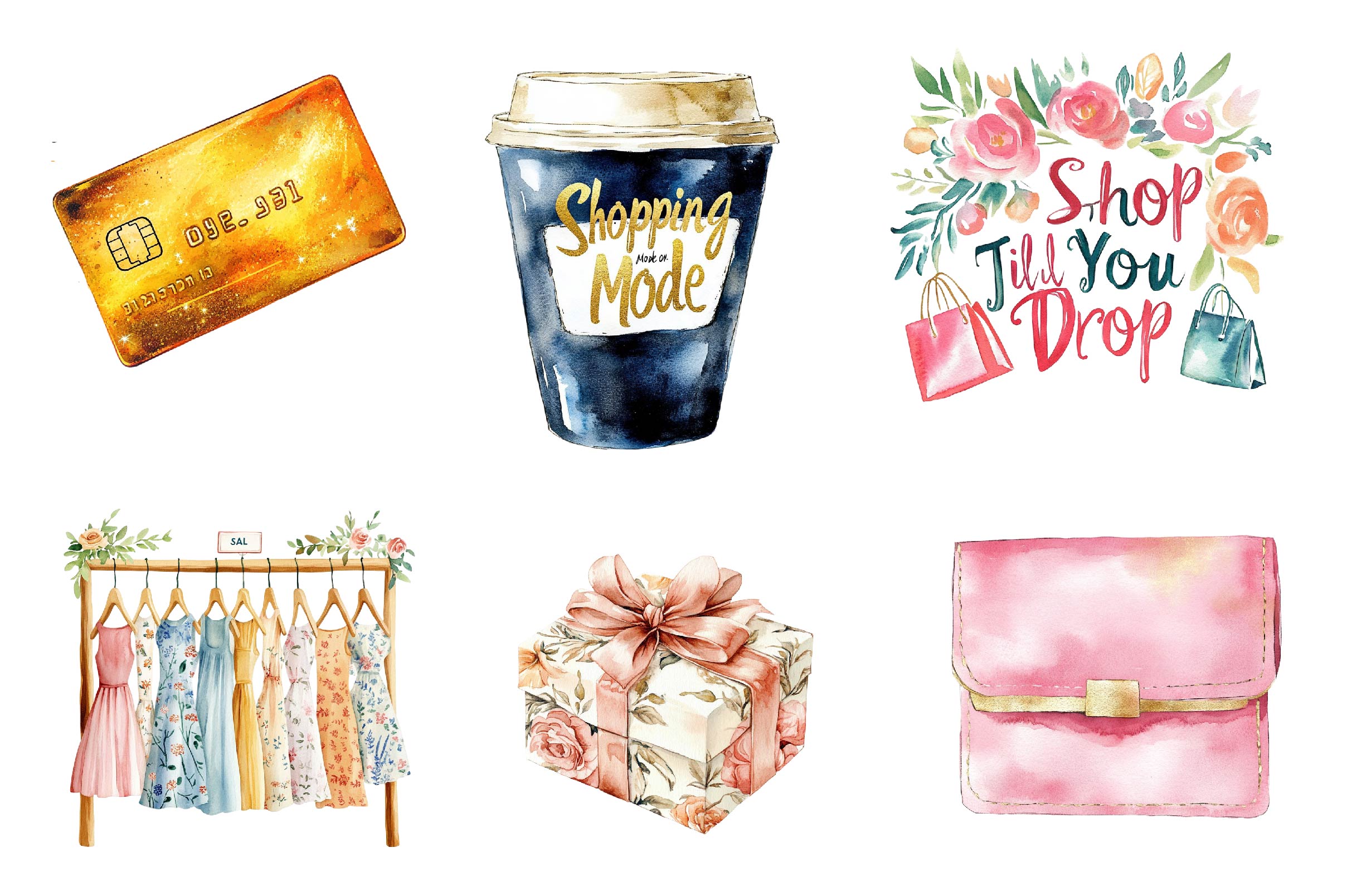 Shopping & Sales Fashion Clipart Bundle 1 - CraftNest - Digital Crafting and Art