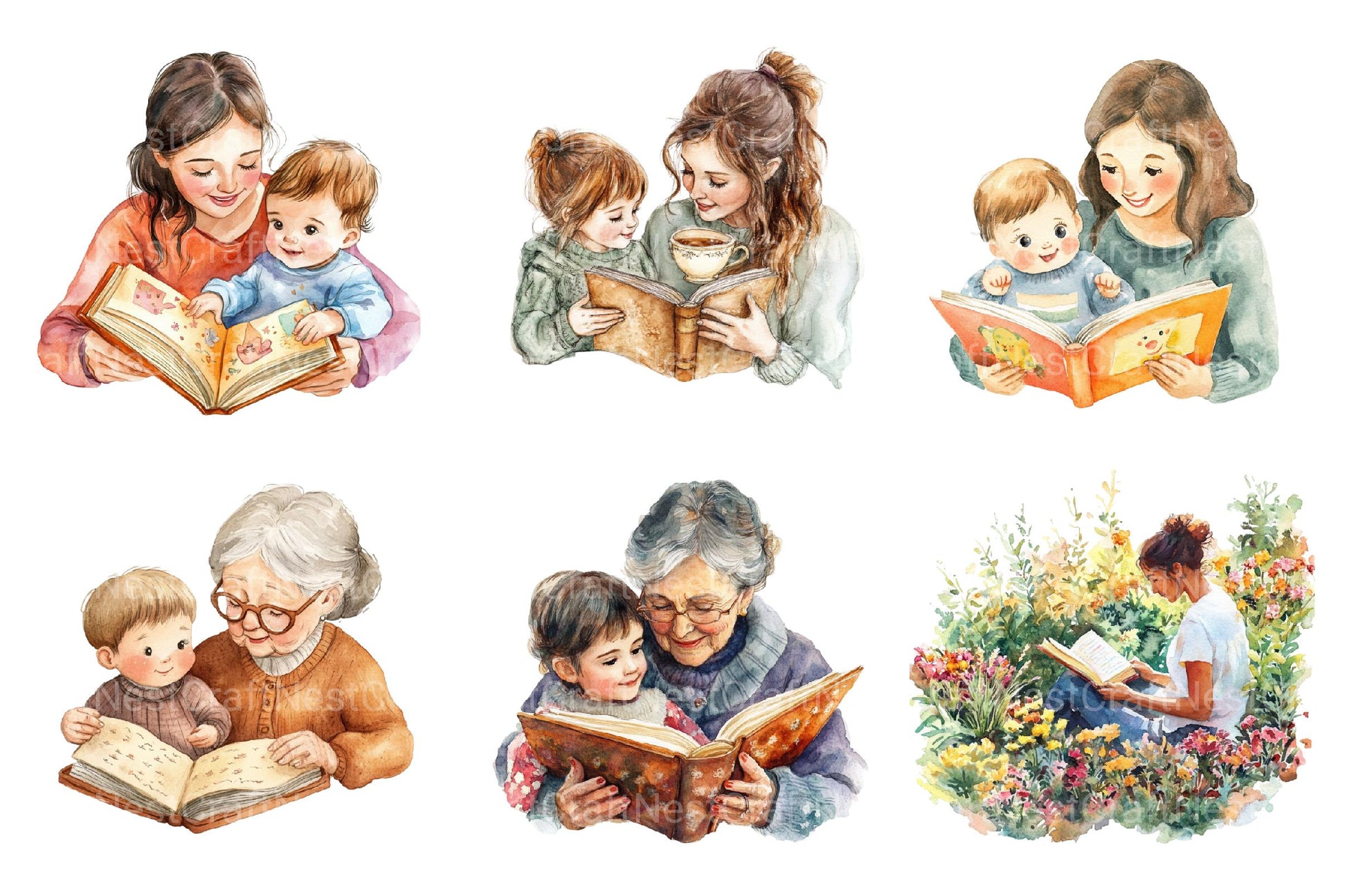 Happy Mothers Day Reading Clipart - CraftNest - Digital Crafting and Art