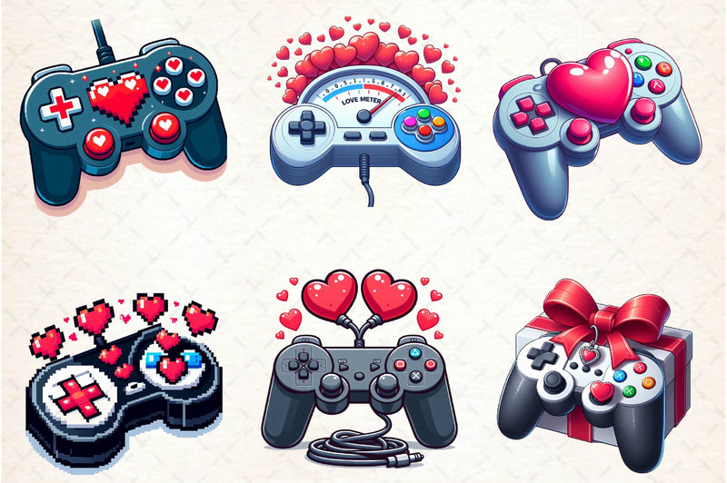 Valentine Game Controllers Clipart Bundle - CraftNest - Digital Crafting and Art