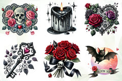 Gothic Valentines Day Cliparts Clipart Bundle - CraftNest - Digital Crafting and Art