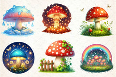 Summer Mushrooms Clipart Bundle 1 - CraftNest - Digital Crafting and Art