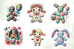 Cute Easter Voodoo Doll Clipart Bundle - CraftNest - Digital Crafting and Art