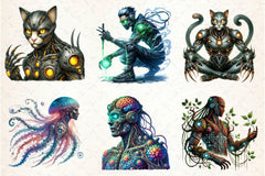 Biopunk Character Clipart Bundle - CraftNest - Digital Crafting and Art