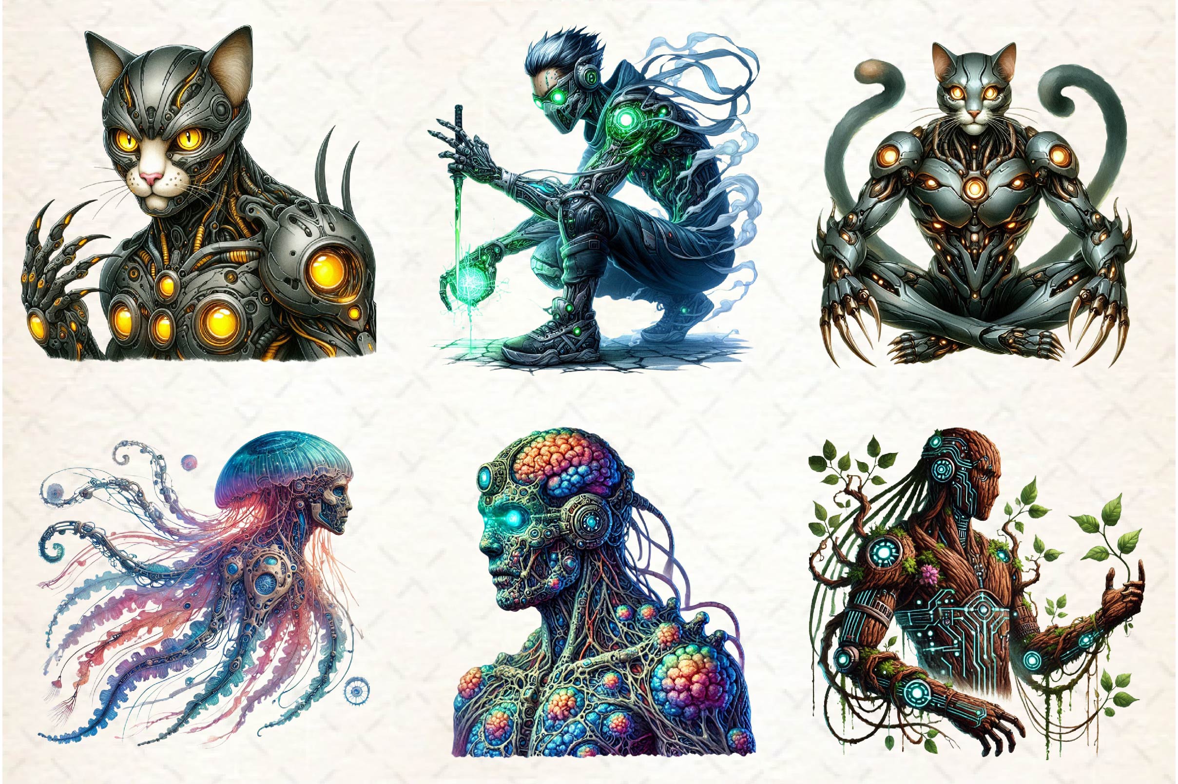 Biopunk Character Clipart Bundle - CraftNest - Digital Crafting and Art