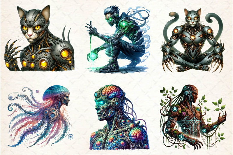 Biopunk Character Clipart Bundle - CraftNest - Digital Crafting and Art