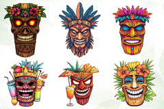 Festival Tiki Mask Clipart Bundle - CraftNest - Digital Crafting and Art