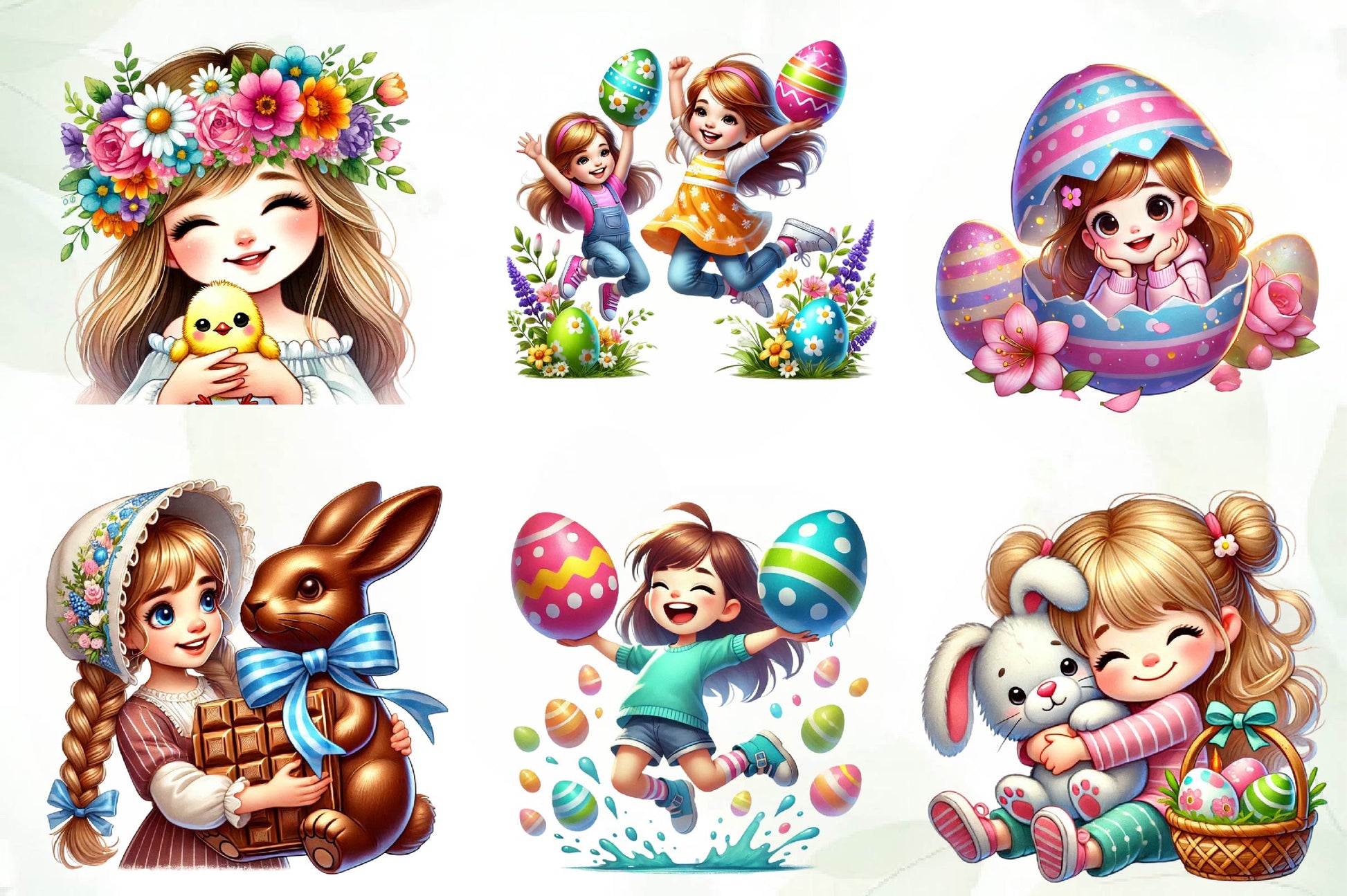 Easter Girls Clipart Bundle - CraftNest - Digital Crafting and Art