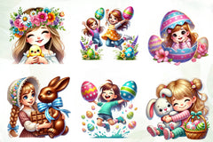 Easter Girls Clipart Bundle - CraftNest - Digital Crafting and Art