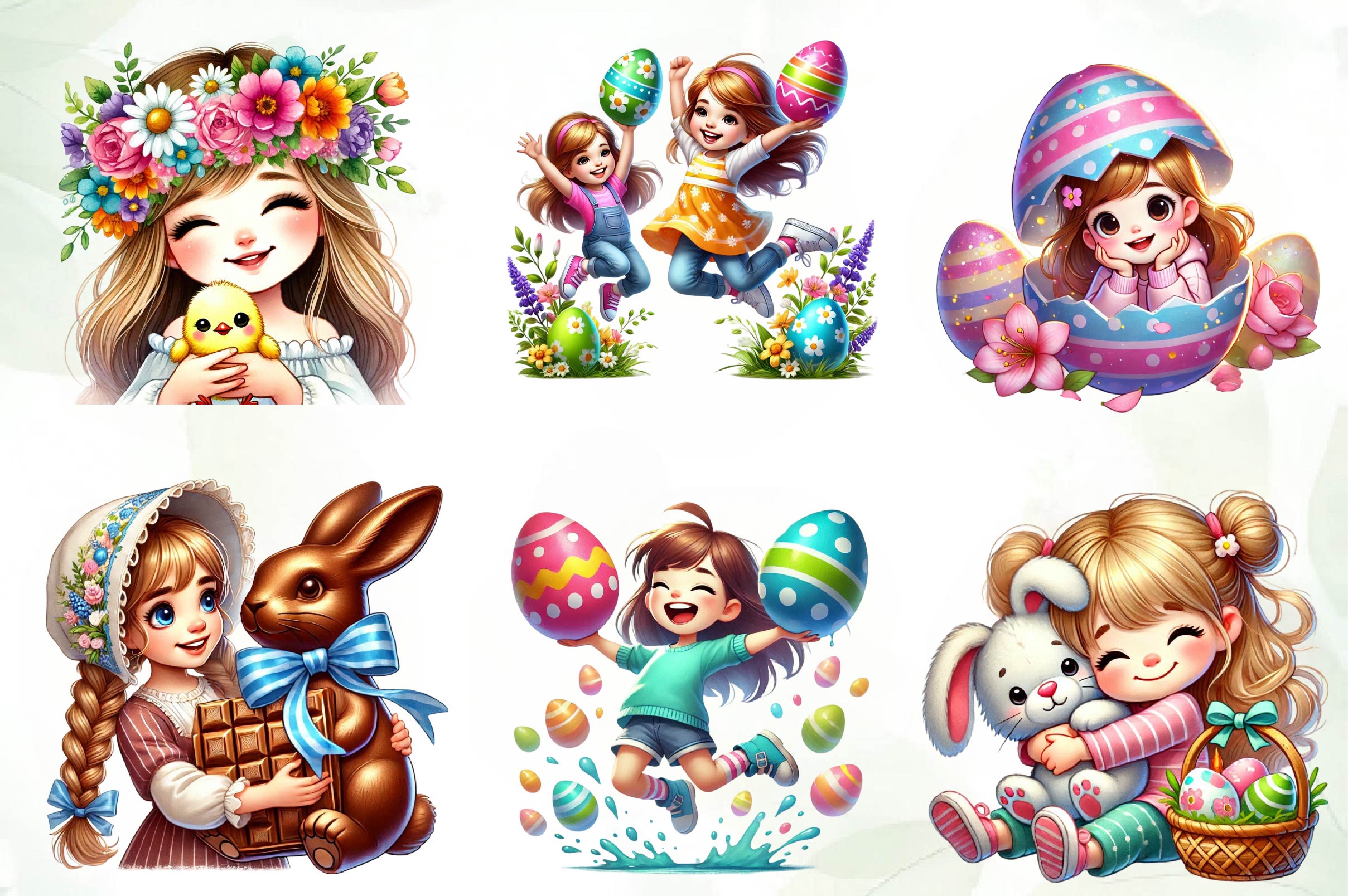Easter Girls Clipart Bundle - CraftNest - Digital Crafting and Art