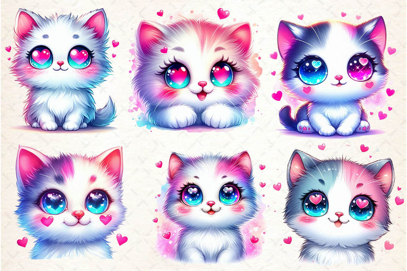 Cute Valentine Kitten Clipart Bundle - CraftNest - Digital Crafting and Art