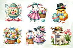 Vintage 1950 Easter Clipart Bundle - CraftNest - Digital Crafting and Art