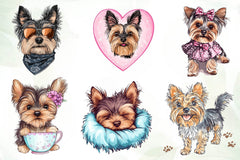Cute Yorkshire Terrier Clipart Bundle - CraftNest - Digital Crafting and Art