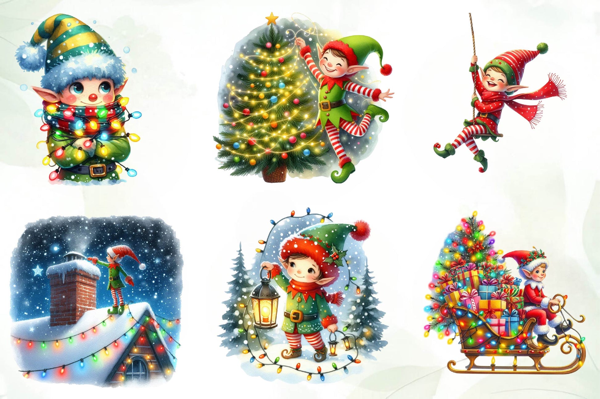 Christmas Elf Funny Elf Clipart Bundle - CraftNest - Digital Crafting and Art