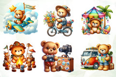 Teddy Bear Summer Trip Clipart Bundle - CraftNest - Digital Crafting and Art