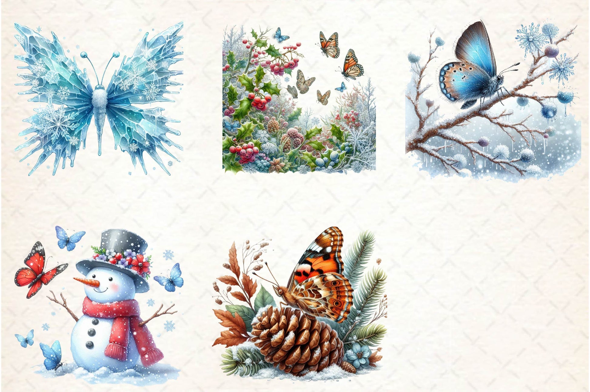 Winter & Butterfly Clipart Bundle - CraftNest - Digital Crafting and Art