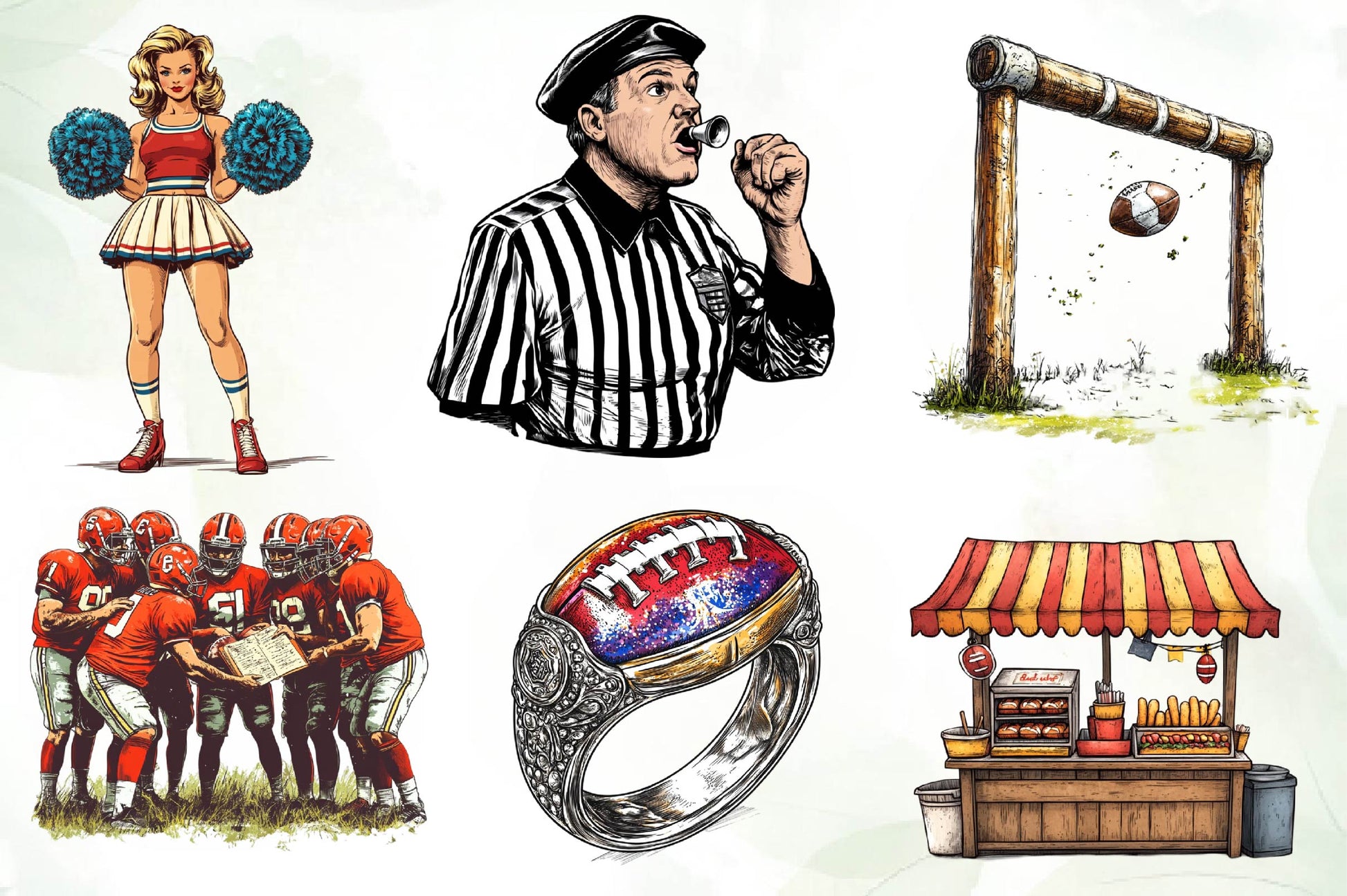 Vintage The Super Bowl Clipart Bundle - CraftNest - Digital Crafting and Art