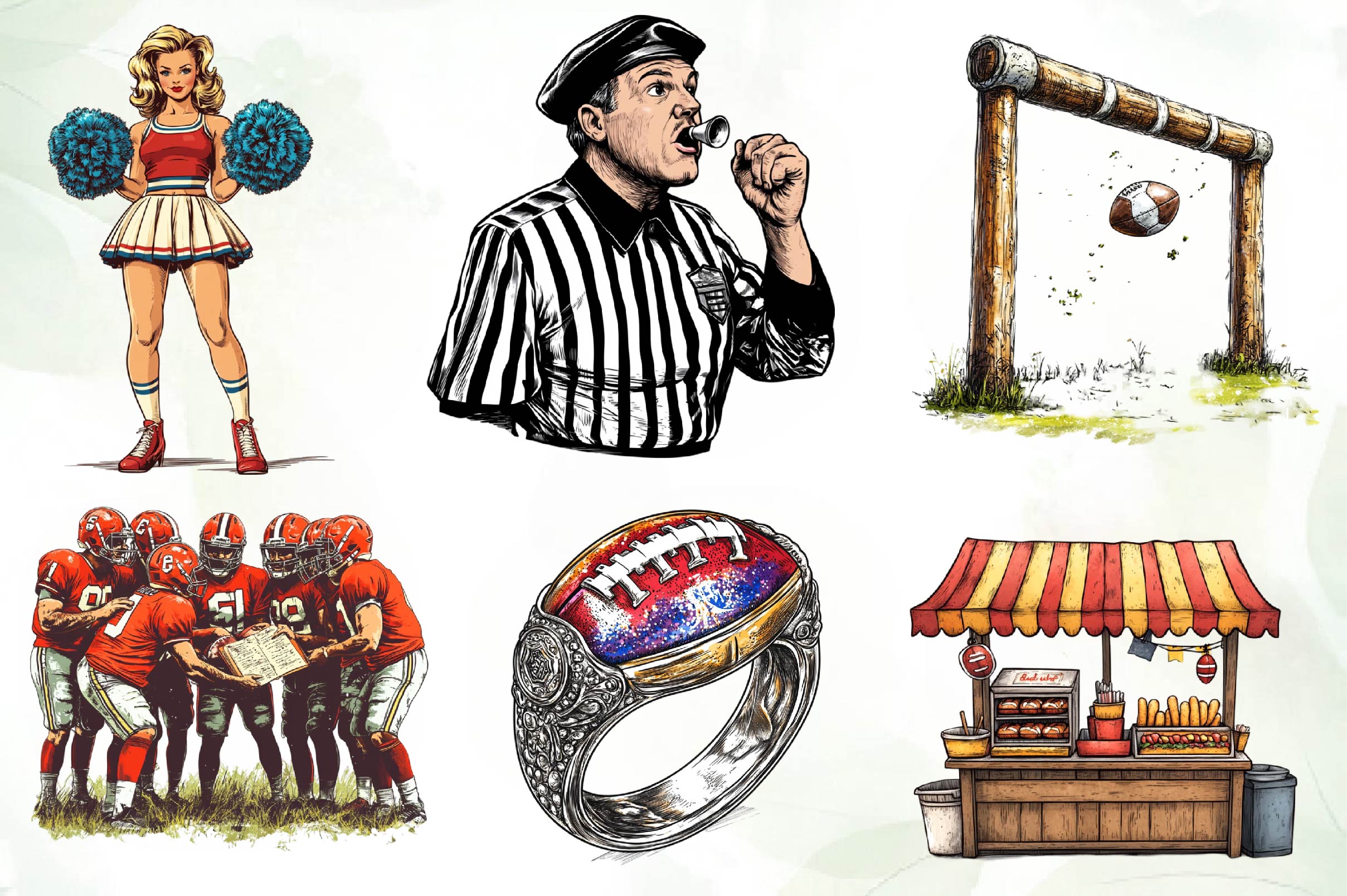 Vintage The Super Bowl Clipart Bundle - CraftNest - Digital Crafting and Art