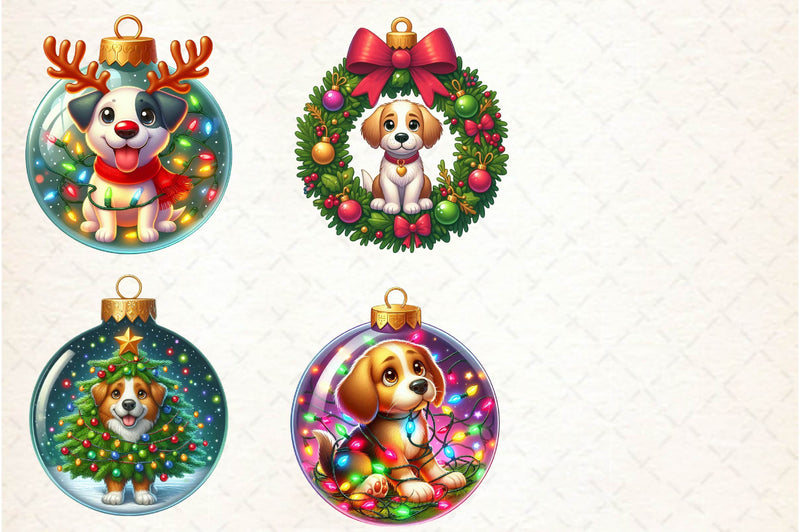 Christmas Dog Ornaments Clipart Bundle - CraftNest - Digital Crafting and Art