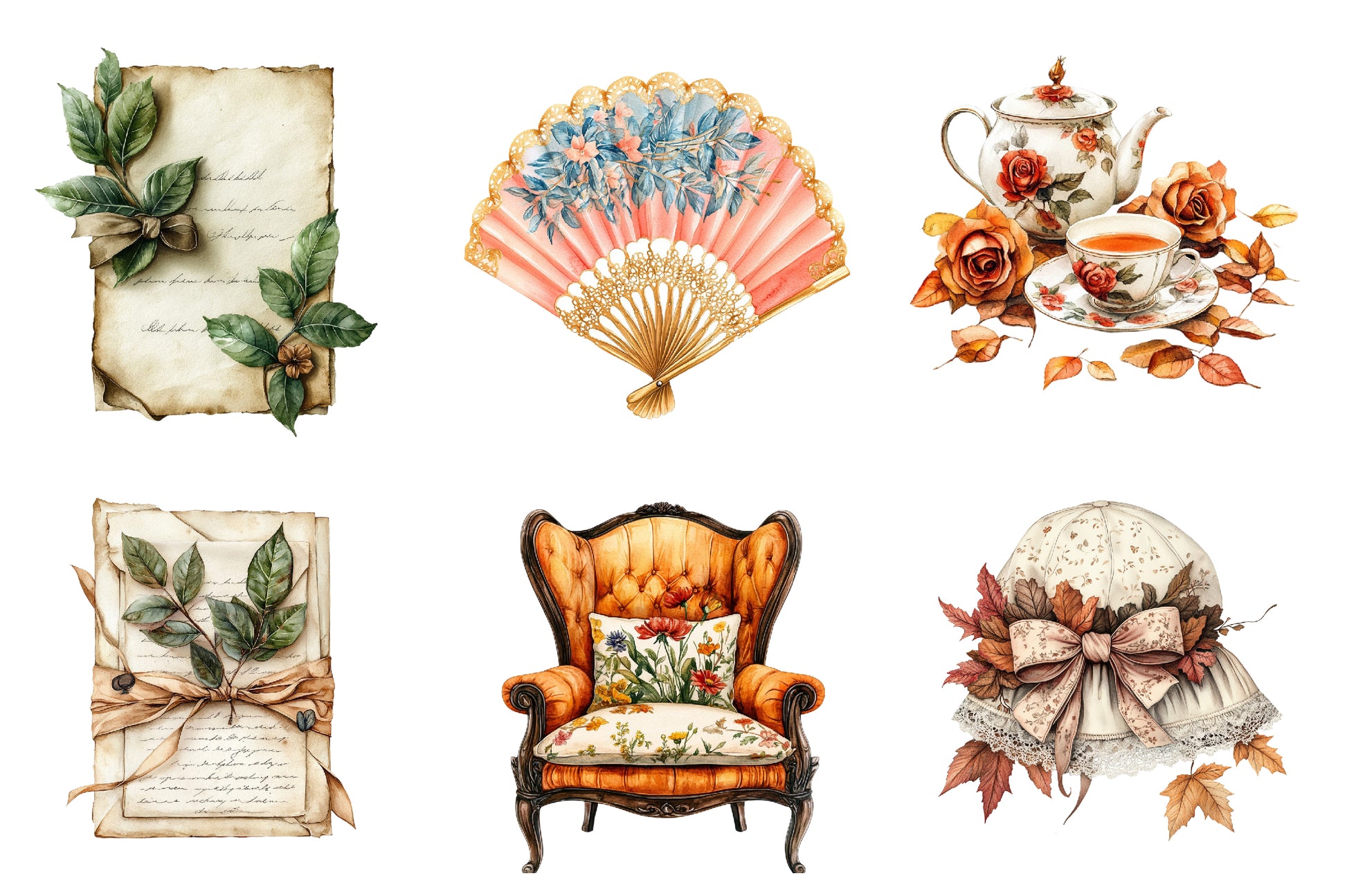 18th Century Victorian Fall Clipart Bundle - CraftNest - Digital Crafting and Art