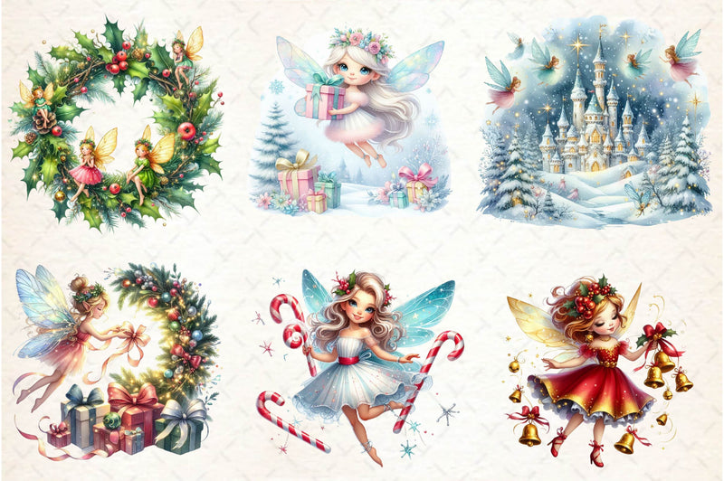 Beautiful Fairy Christmas Clipart Bundle - CraftNest - Digital Crafting and Art