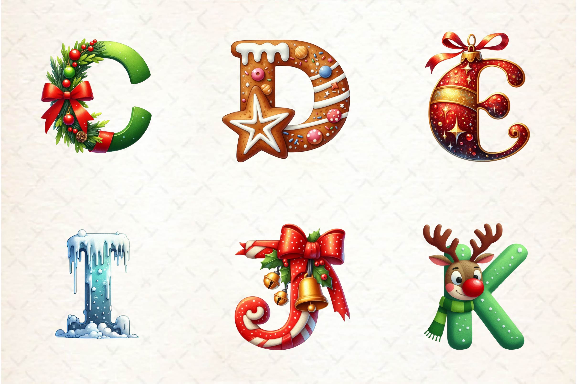 Holiday Typeface And Alphabet Clipart Bundle - CraftNest - Digital Crafting and Art