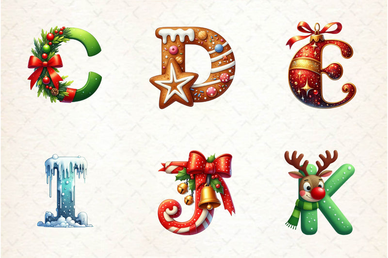 Holiday Typeface And Alphabet Clipart Bundle - CraftNest - Digital Crafting and Art
