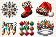 Leopard Print Christmas Clipart Bundle - CraftNest - Digital Crafting and Art