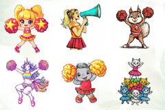 Cute Cheerleader Clipart Bundle - CraftNest - Digital Crafting and Art