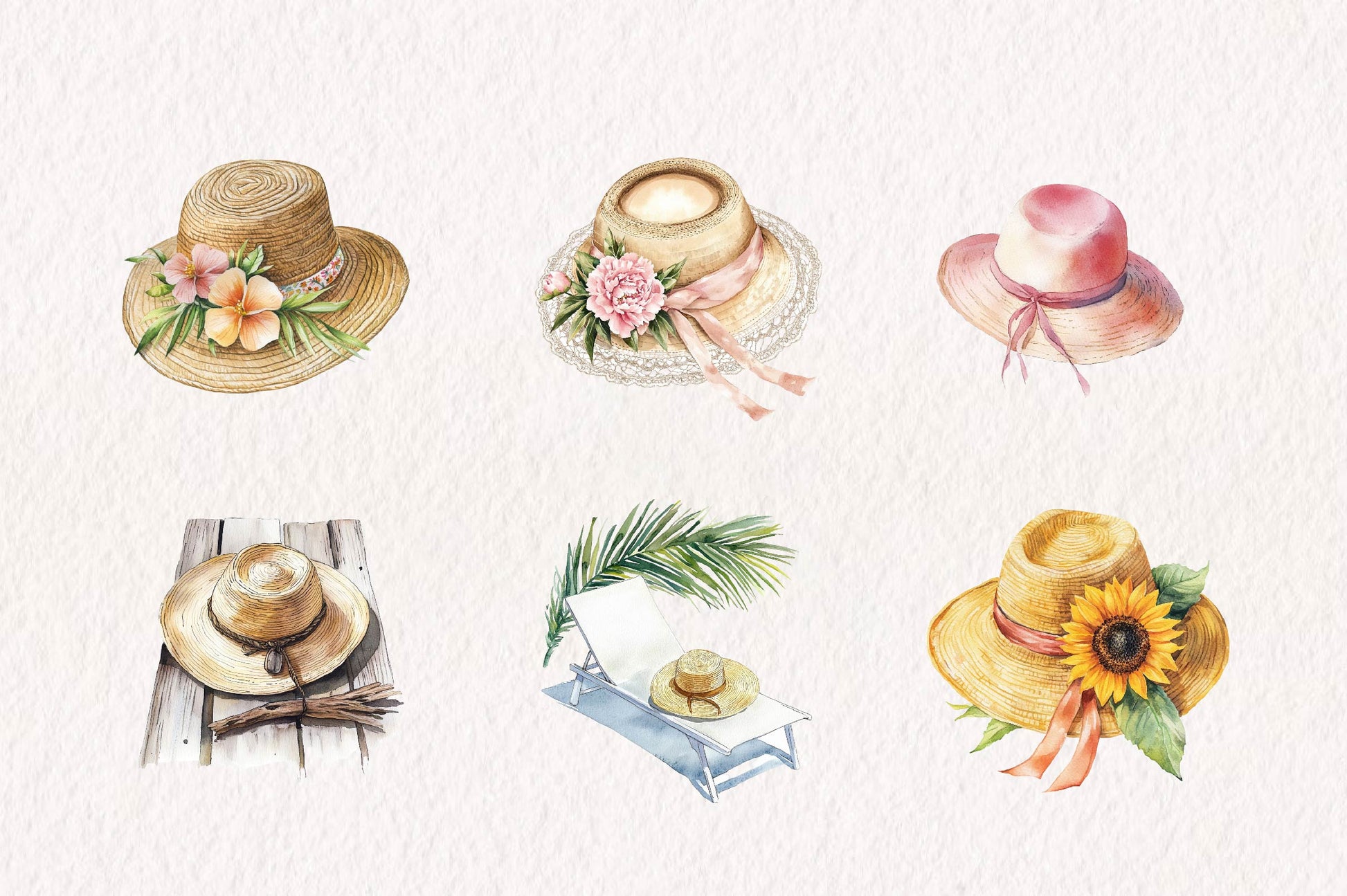 Summer Beach Sunhat Clipart Bundle - CraftNest - Digital Crafting and Art