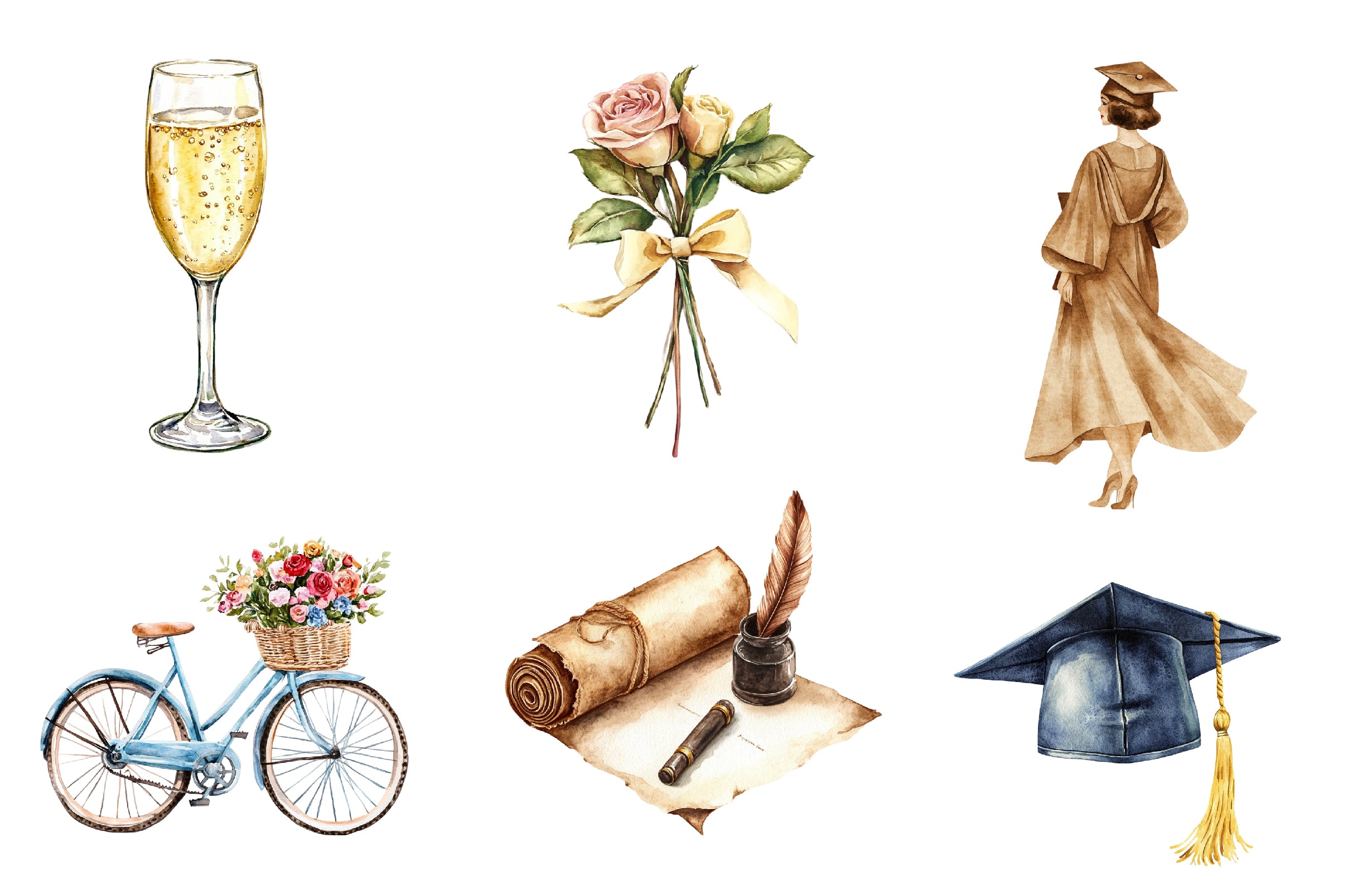 Vintage Graduation Clipart Bundle - CraftNest - Digital Crafting and Art