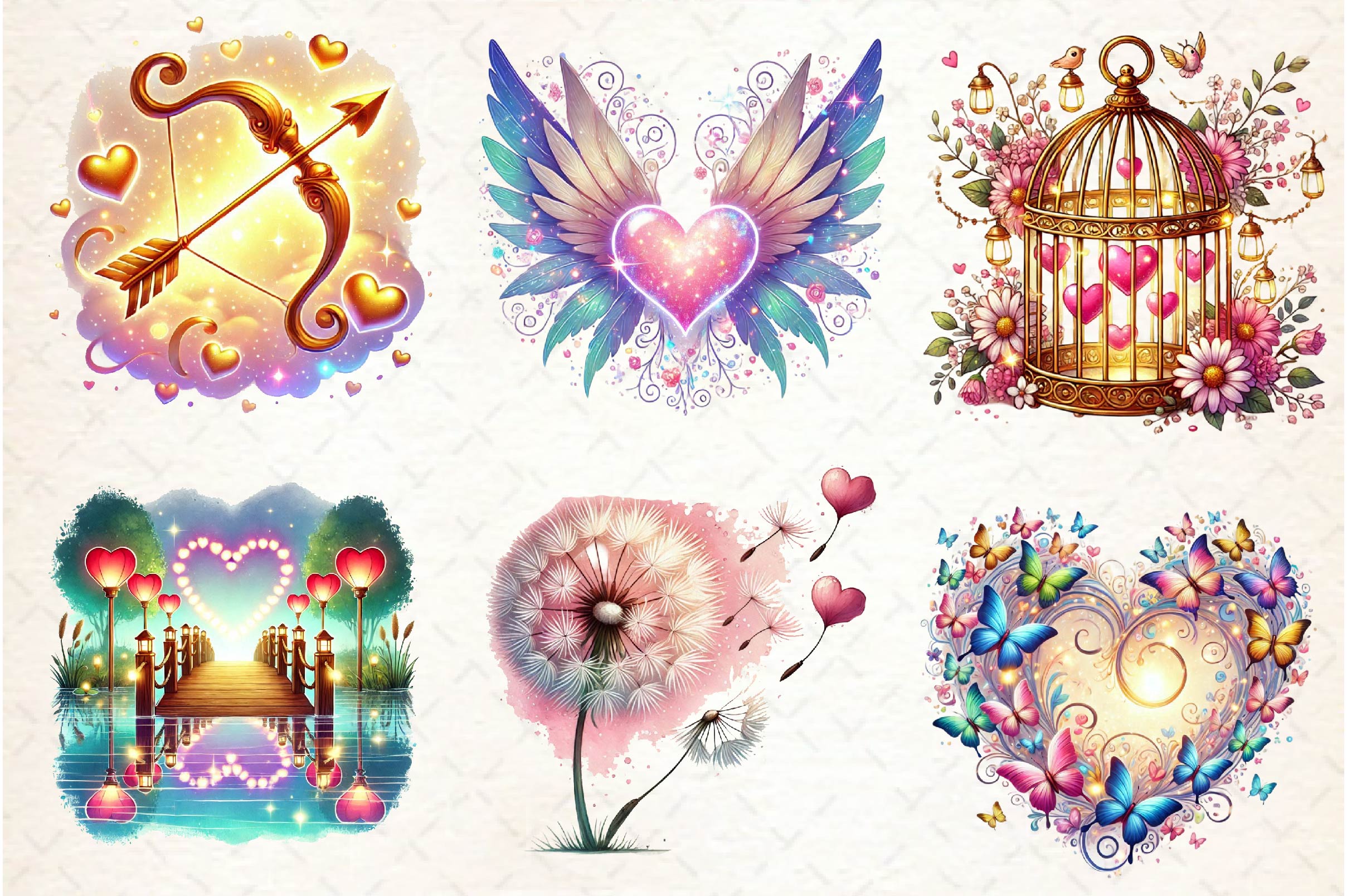 Dreamy Valentines Day Clipart Bundle - CraftNest - Digital Crafting and Art