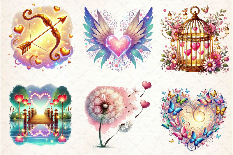 Dreamy Valentines Day Clipart Bundle - CraftNest - Digital Crafting and Art