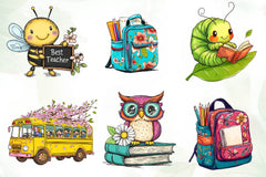 Spring Teacher School Clipart Bundle - CraftNest - Digital Crafting and Art