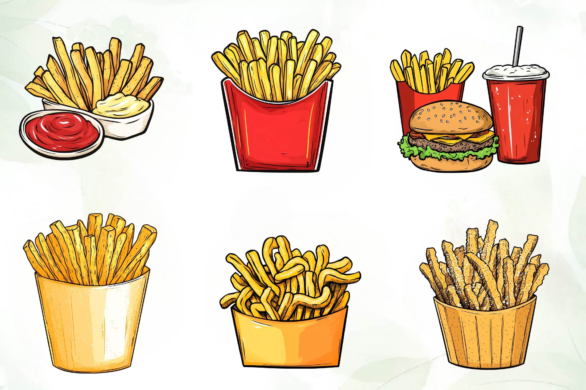 French Fries Clipart Bundle - CraftNest - Digital Crafting and Art