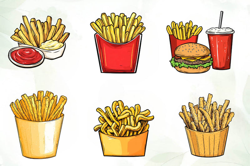 French Fries Clipart Bundle - CraftNest - Digital Crafting and Art