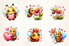 Bee Valentine's Day Clipart Bundle - CraftNest - Digital Crafting and Art