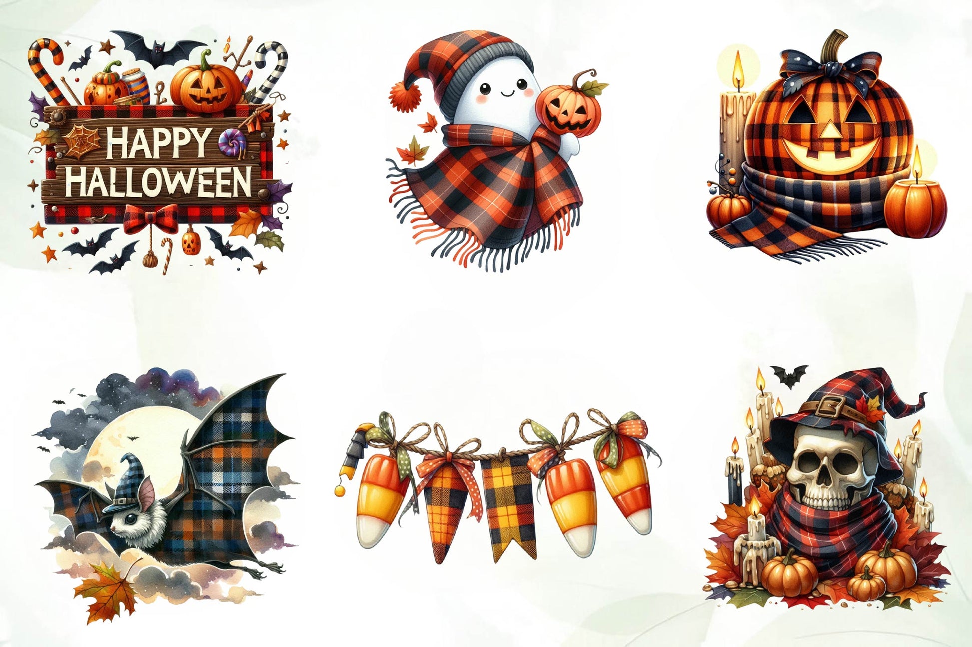 Halloween Autumn Plaid Clipart Bundle - CraftNest - Digital Crafting and Art