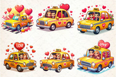 Valentines Love Taxi Clipart Bundle - CraftNest - Digital Crafting and Art