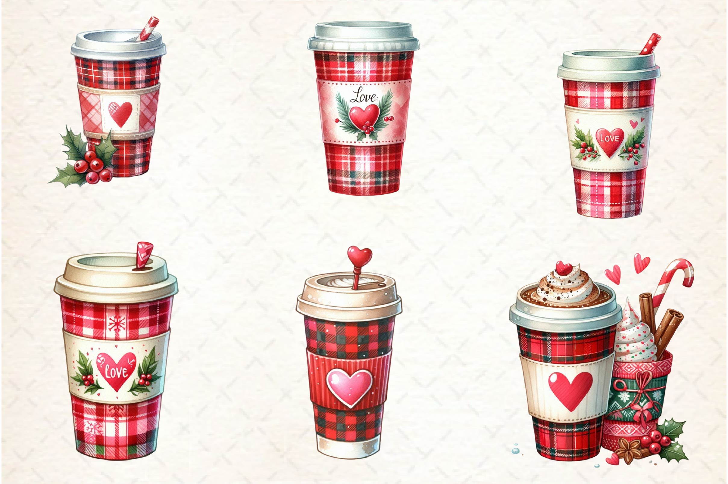Valentine Festive Coffee Clipart Bundle - CraftNest - Digital Crafting and Art