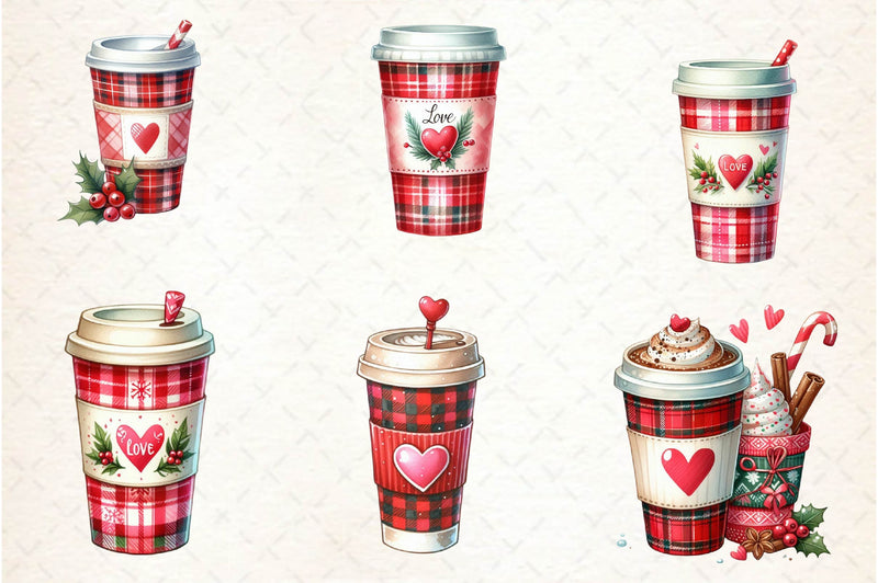 Valentine Festive Coffee Clipart Bundle - CraftNest - Digital Crafting and Art