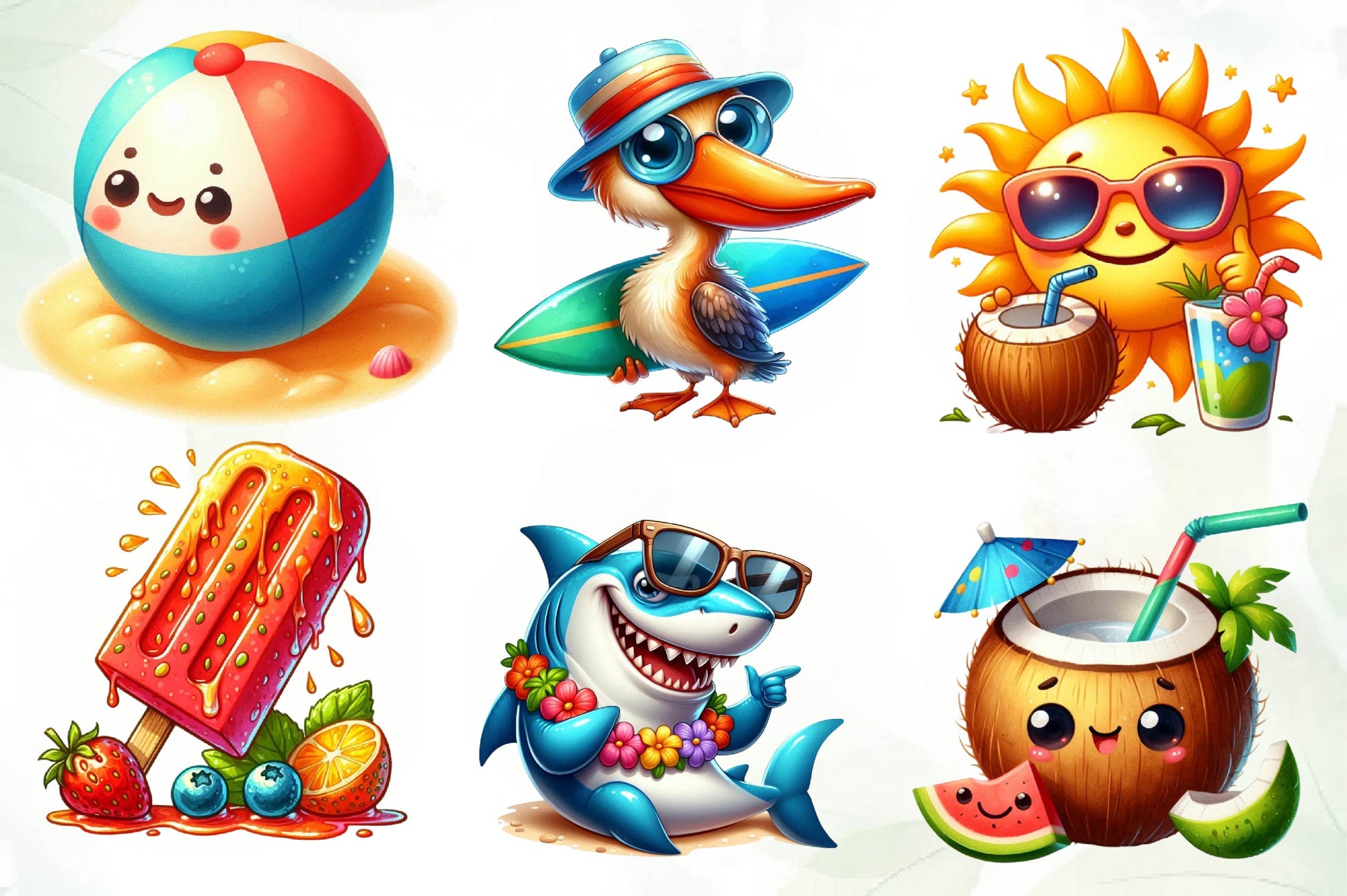 Cute Funny Beach Day Clipart Bundle - CraftNest - Digital Crafting and Art