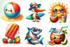 Cute Funny Beach Day Clipart Bundle - CraftNest - Digital Crafting and Art