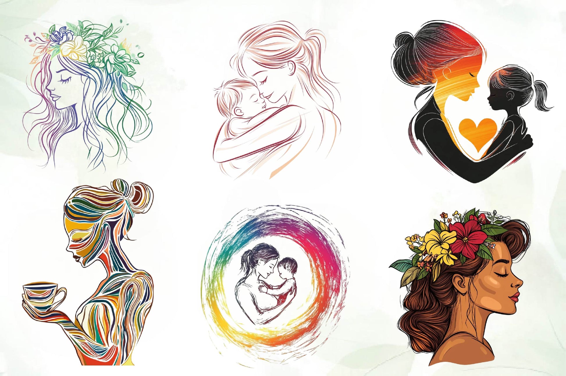 Minimalist Mothers Day Clipart Bundle - CraftNest - Digital Crafting and Art