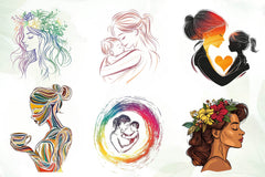 Minimalist Mothers Day Clipart Bundle - CraftNest - Digital Crafting and Art