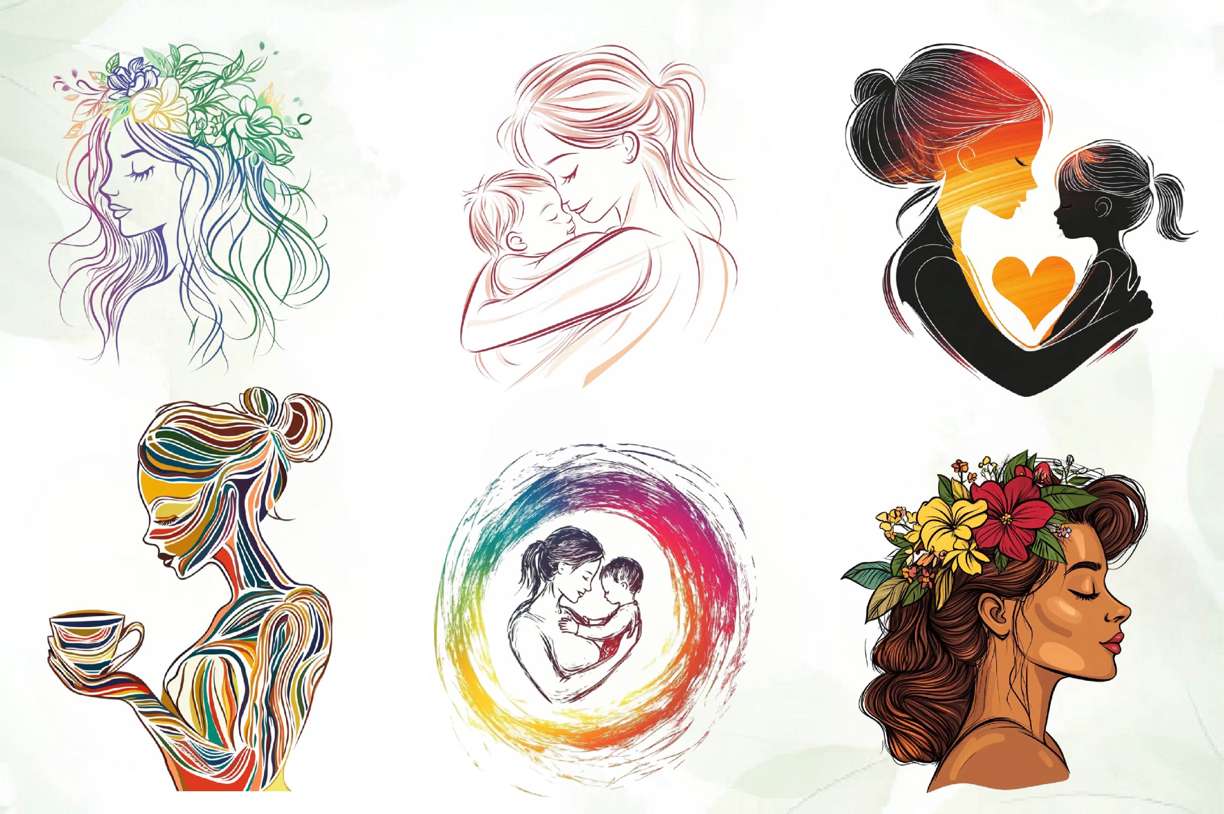 Minimalist Mothers Day Clipart Bundle - CraftNest - Digital Crafting and Art