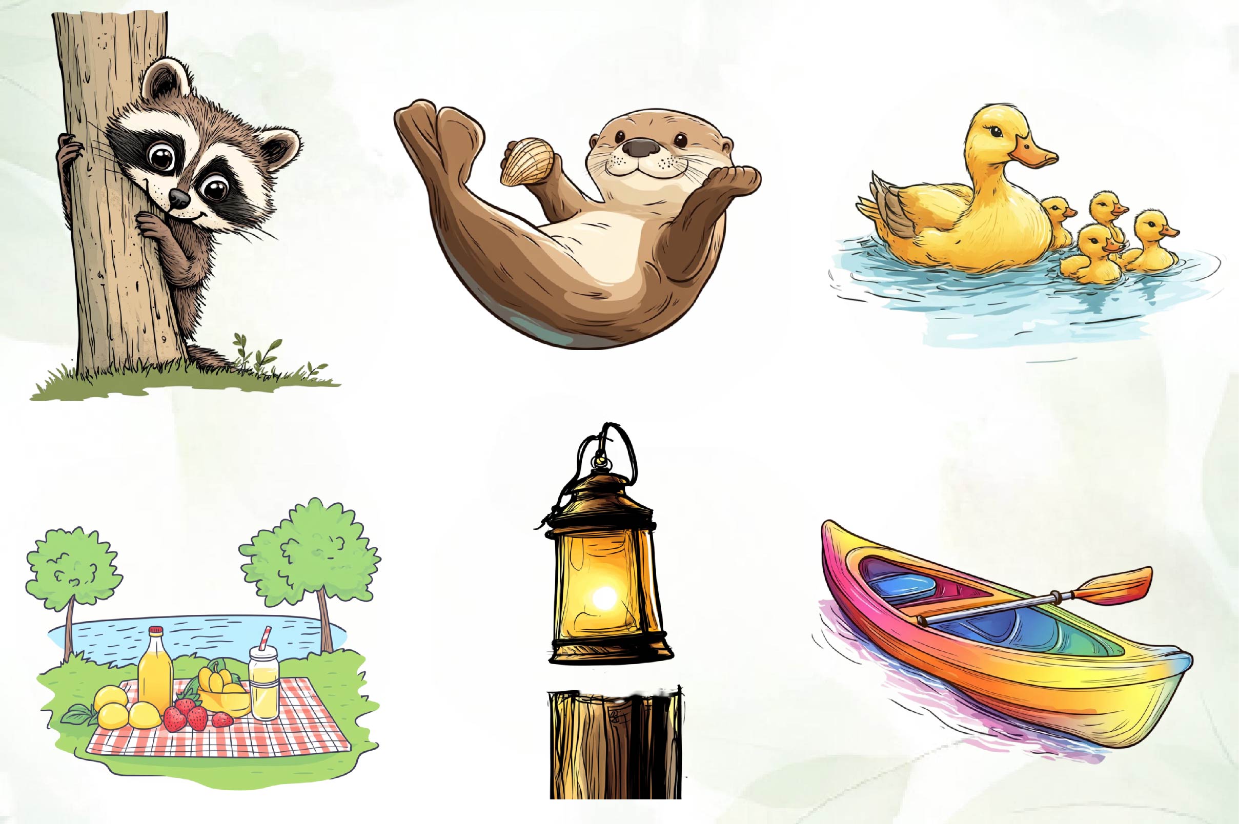 Cute Summer Lake Clipart Bundle - CraftNest - Digital Crafting and Art