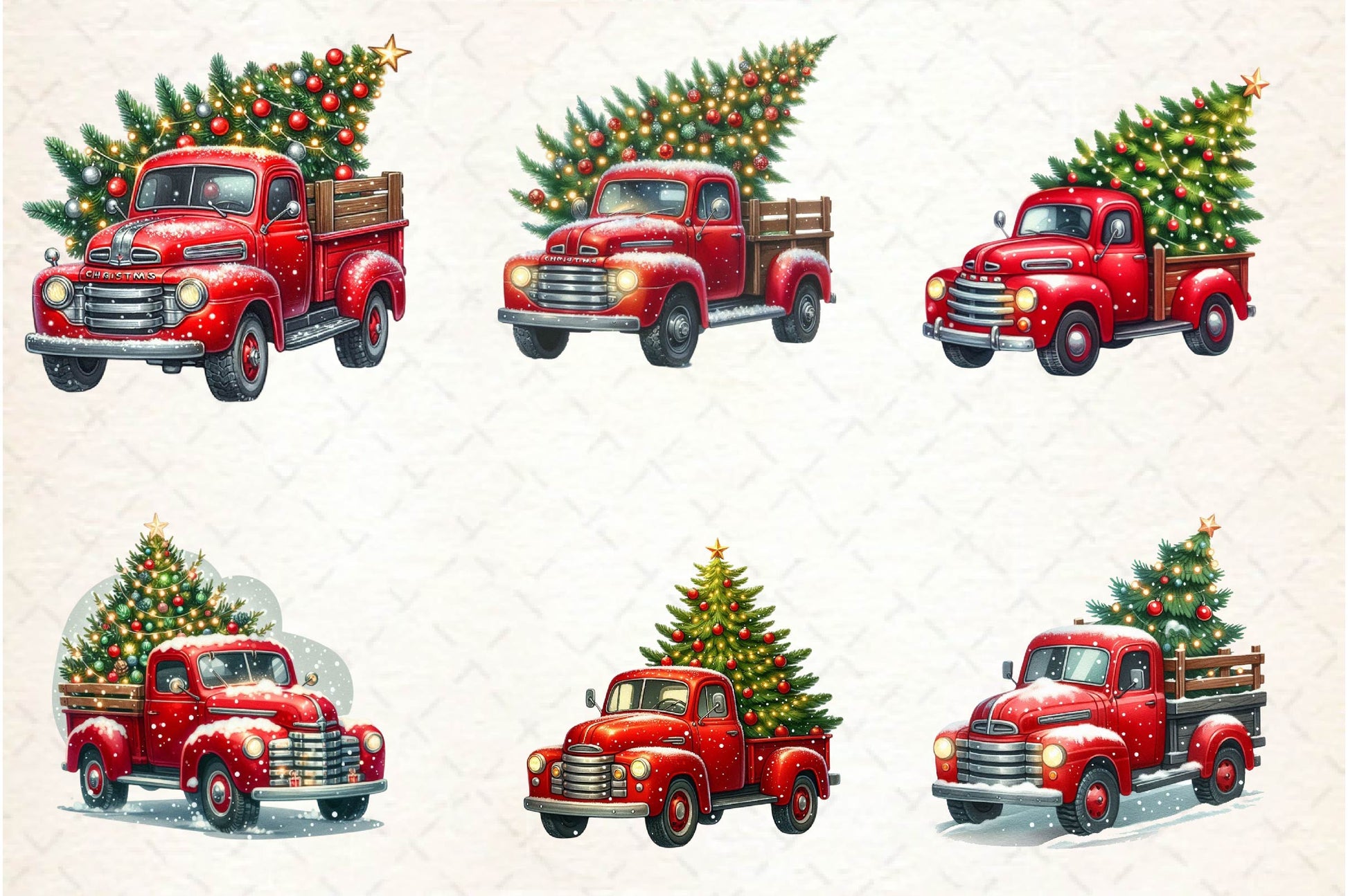 Christmas Truck Tree Clipart Bundle - CraftNest - Digital Crafting and Art