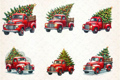 Christmas Truck Tree Clipart Bundle - CraftNest - Digital Crafting and Art